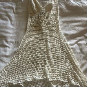 Handmade Crochet Beach Dress in Cream